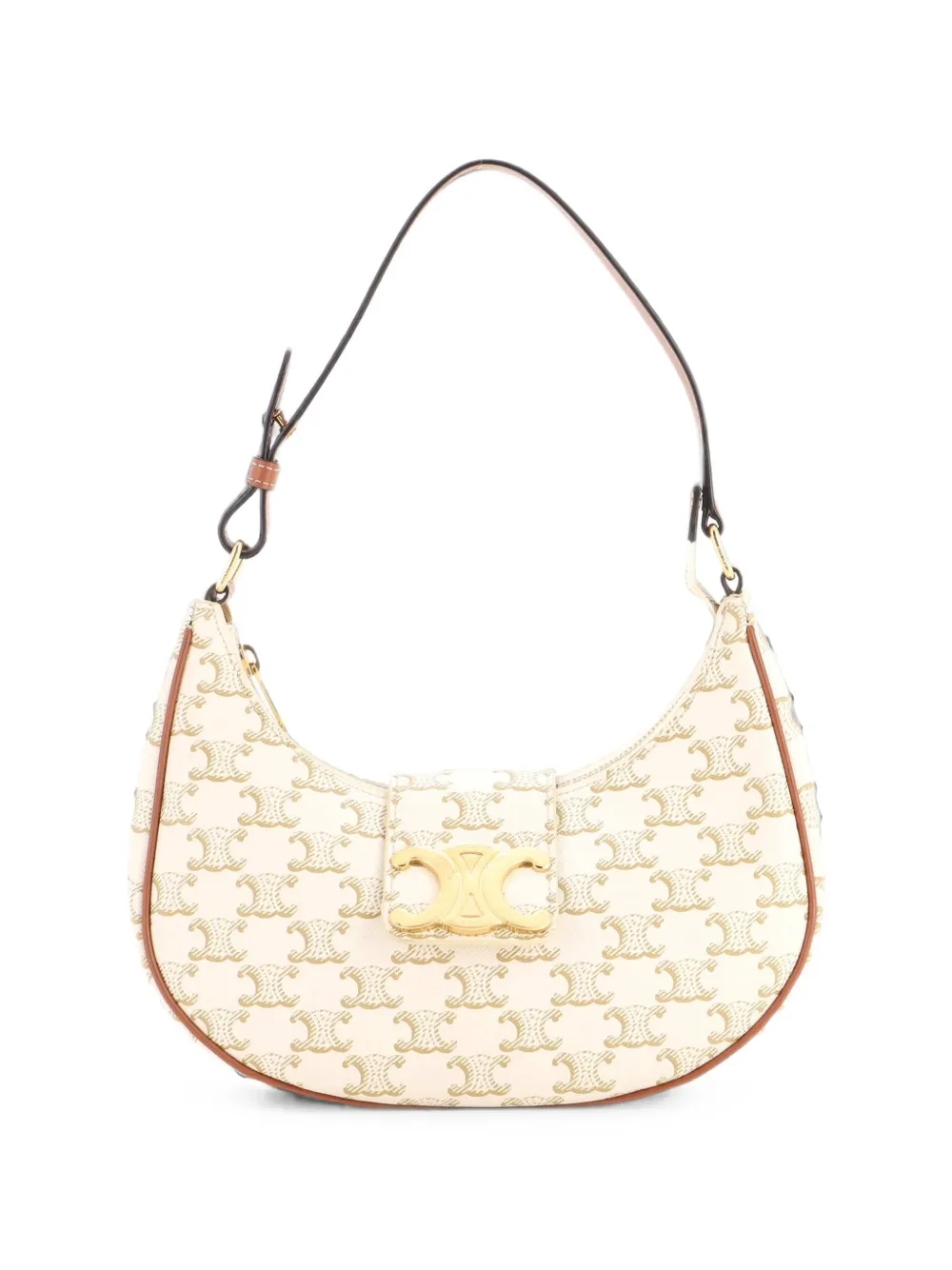 Celine Pre-Owned Ava Triomphe Schultertasche aus beschichtetem Canvas - Weiß