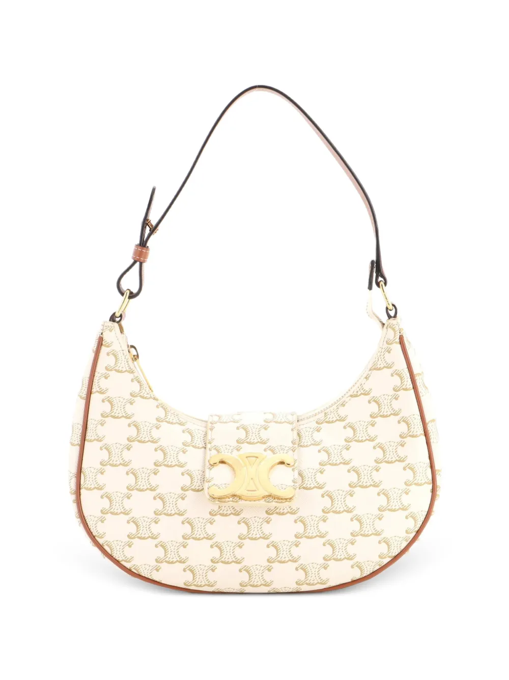 Celine Pre-Owned Ava Triomphe Schultertasche aus beschichtetem Canvas - Weiß