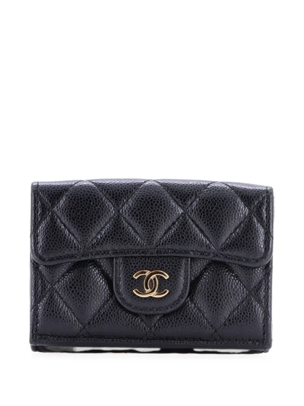CHANEL Pre-Owned Trifold Classic Flap Wallet Quilted Caviar small wallets - Schwarz