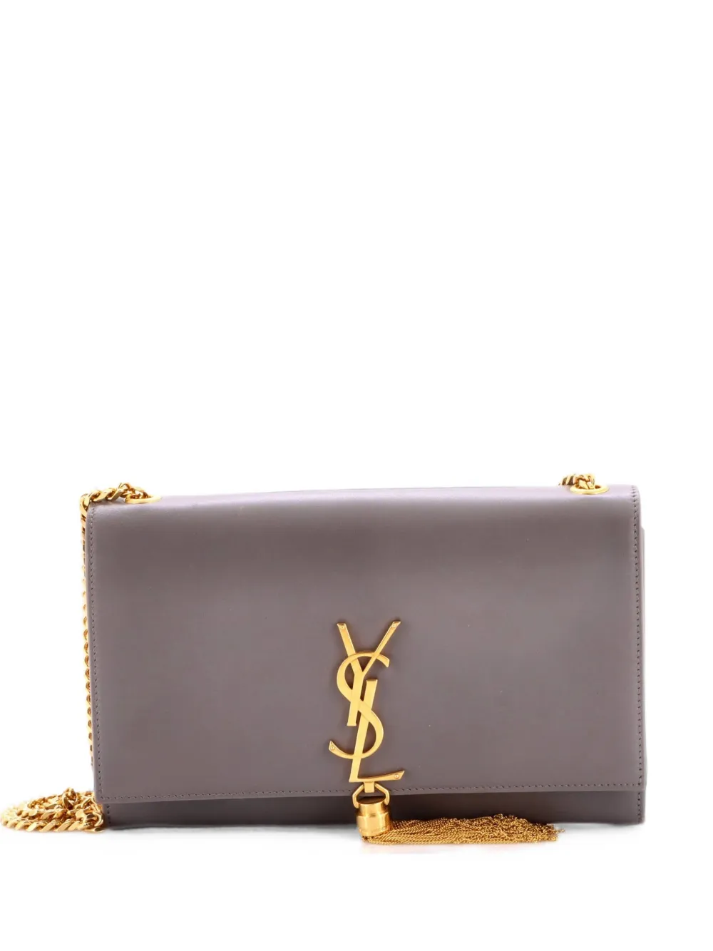 Saint Laurent Pre-Owned Classic Monogram Tassel Leather Medium crossbody bag - Grau