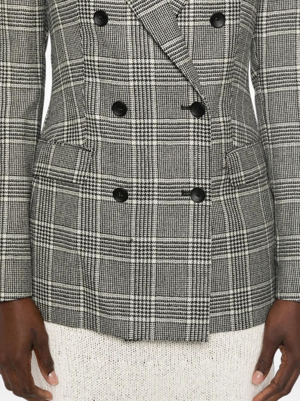 Tagliatore Geruite blazer met dubbele rij knopen Zwart