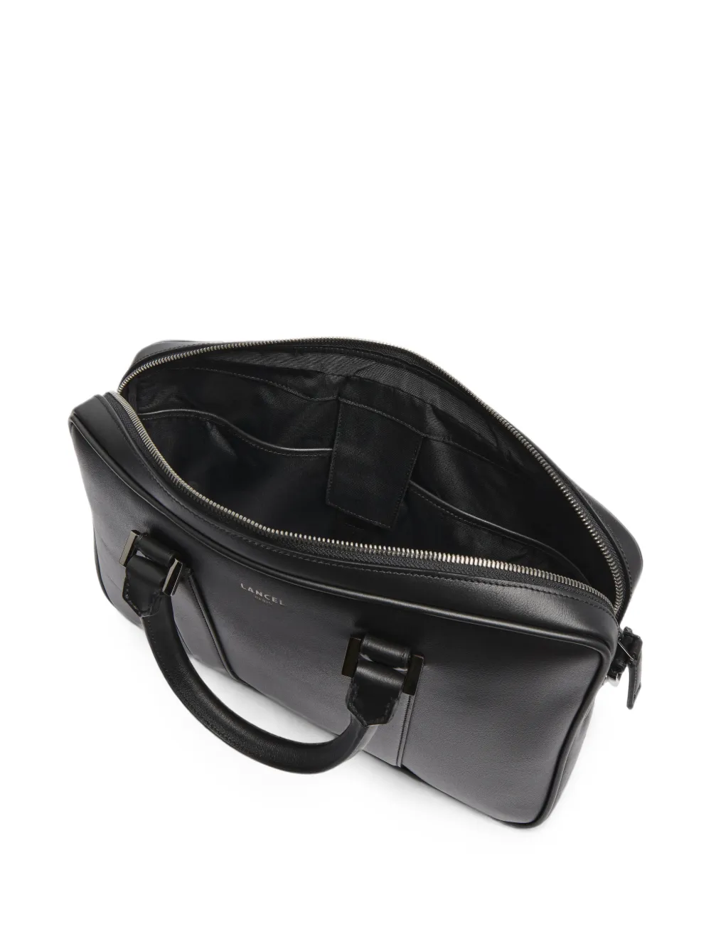 Lancel Edgard laptoptas van glad leer Zwart