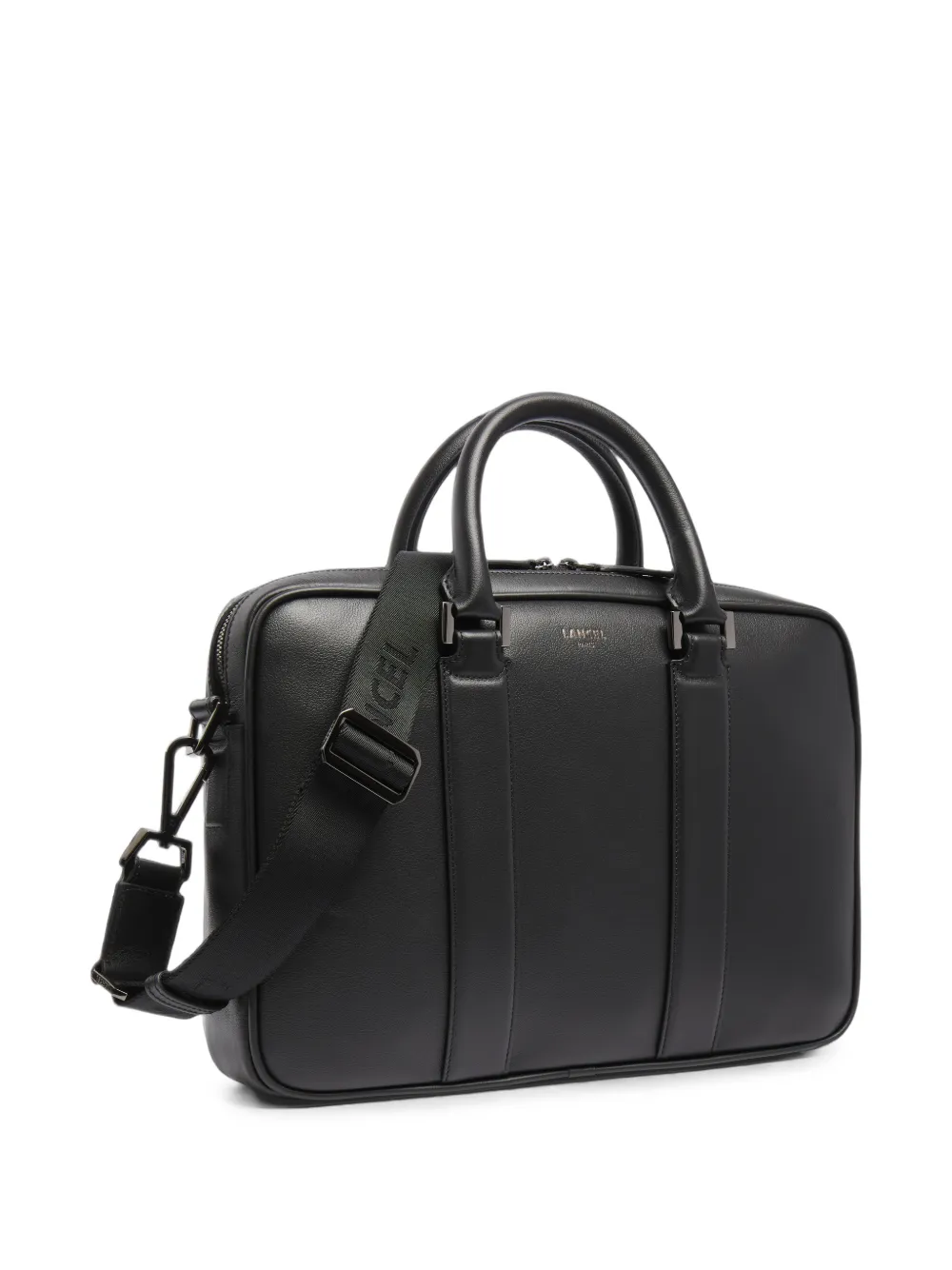 Lancel Edgard laptoptas van glad leer Zwart