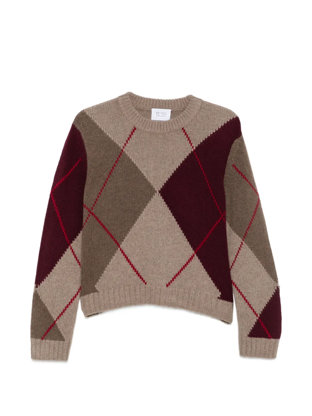 BeYou argyle-pattern sweater