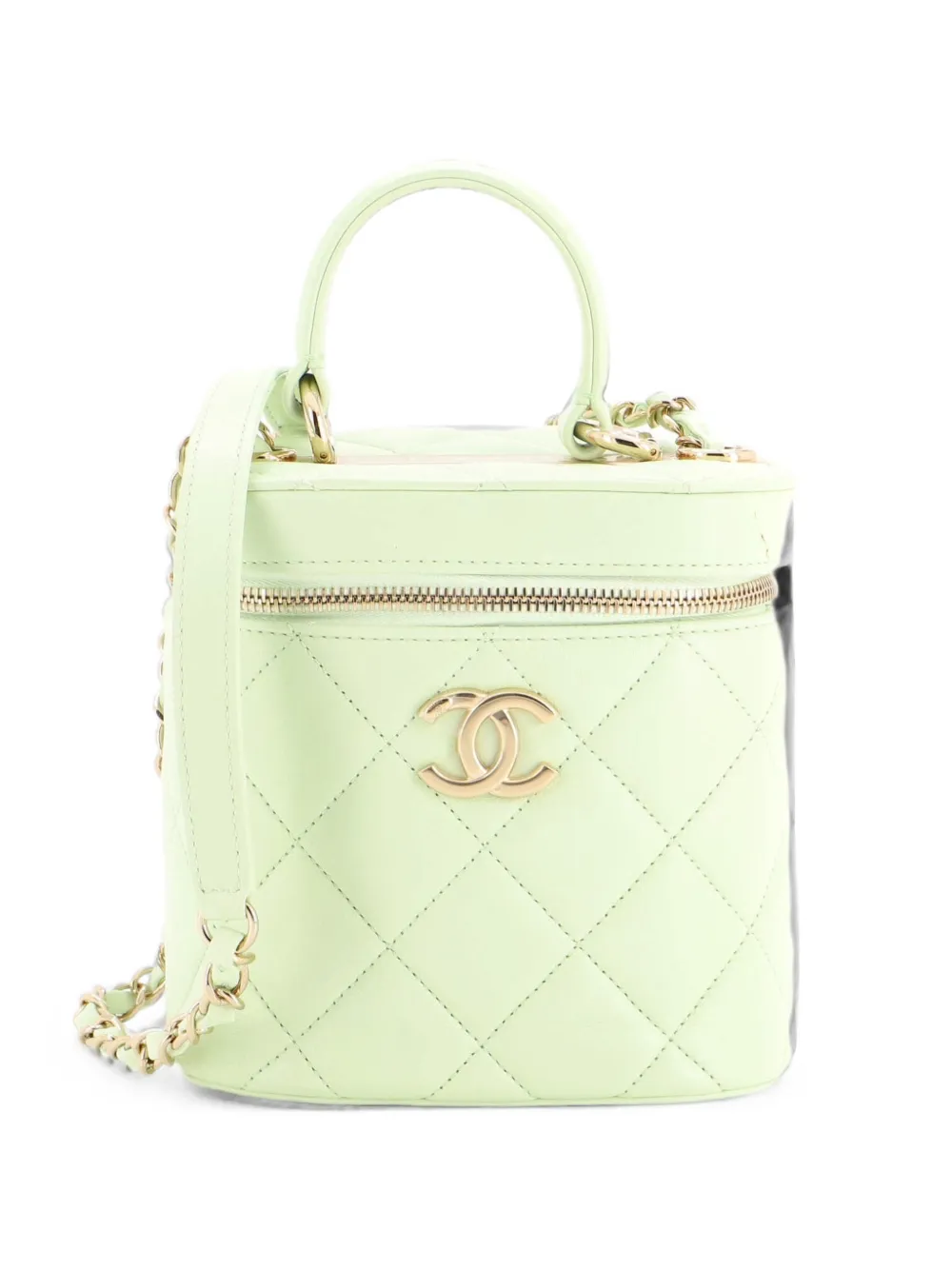 CHANEL Pre-Owned Trendy CC Top Handle Vanity Case Quilted Lambskin Small shoulder bag - Grün
