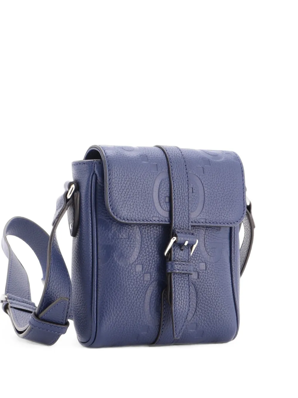 Gucci Pre-Owned Messenger Bag Jumbo GG Embossed Leather Small crossbody bag - Blau