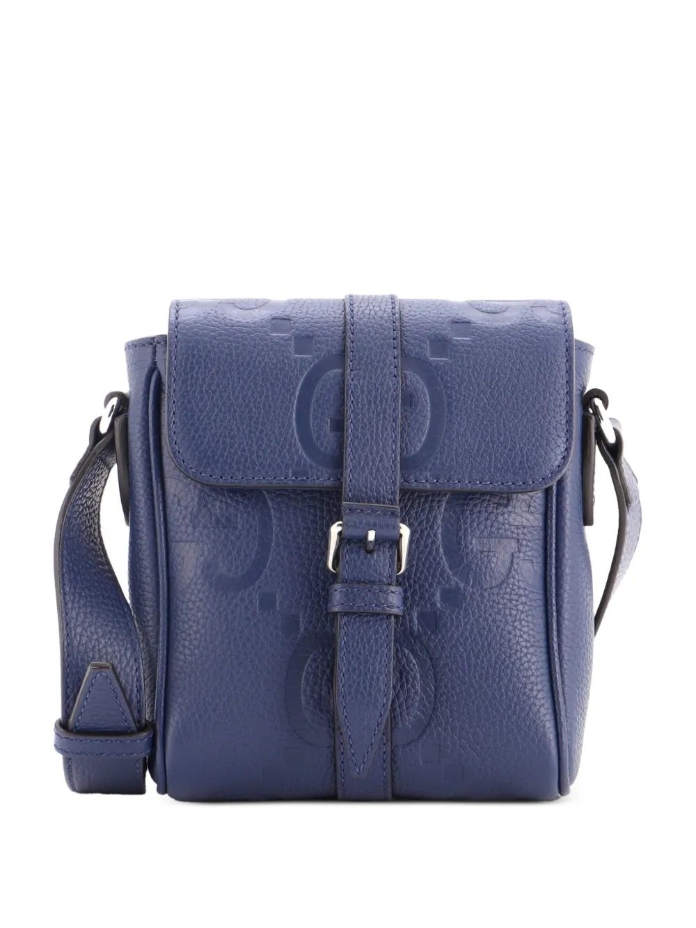 Gucci Pre-Owned Messenger Bag Jumbo GG Embossed Leather Small crossbody bag - Blu