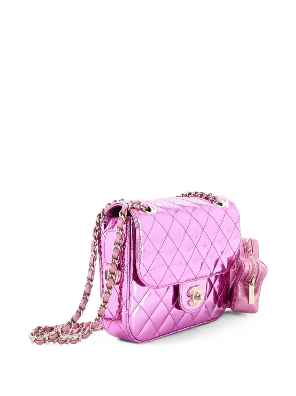 CHANEL Pre-Owned Hollywood Boulevard Schultertasche aus Metallic-Leder - Rosa