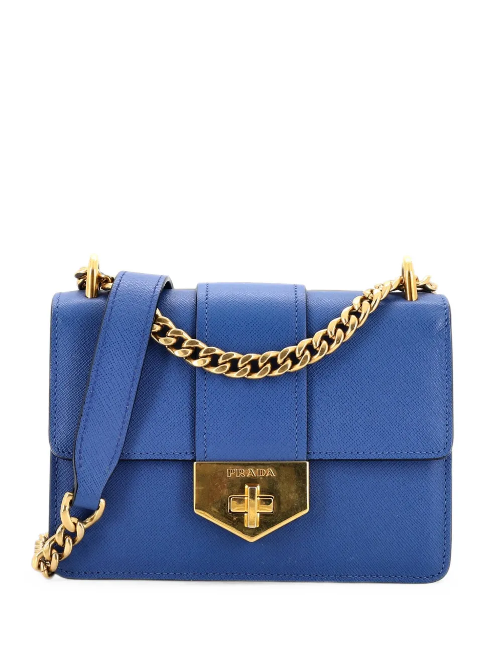 Prada Pre-Owned Vintage Pattina Flap Saffiano Leather Small shoulder bag - Blu