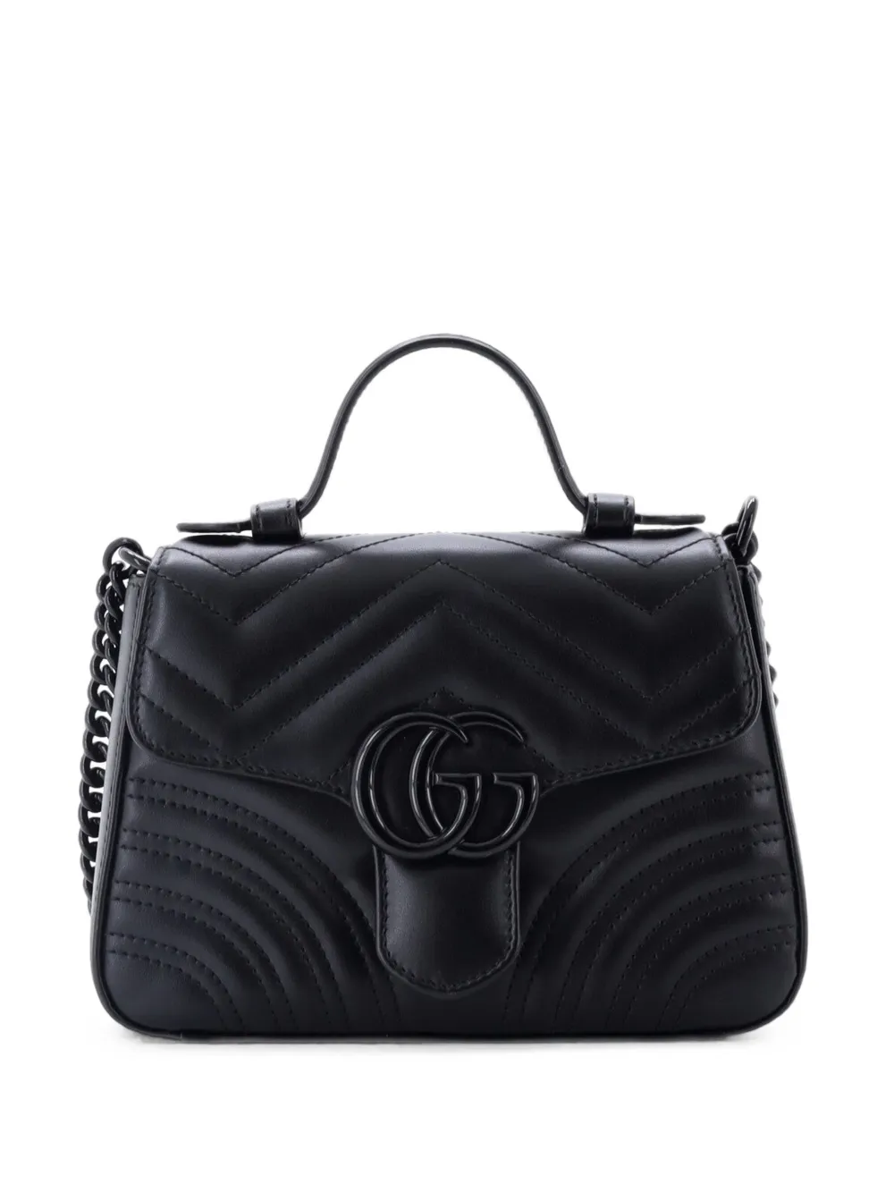 Gucci Pre-Owned GG Marmont Mini-Satchel-Tasche mit Klappe - Schwarz