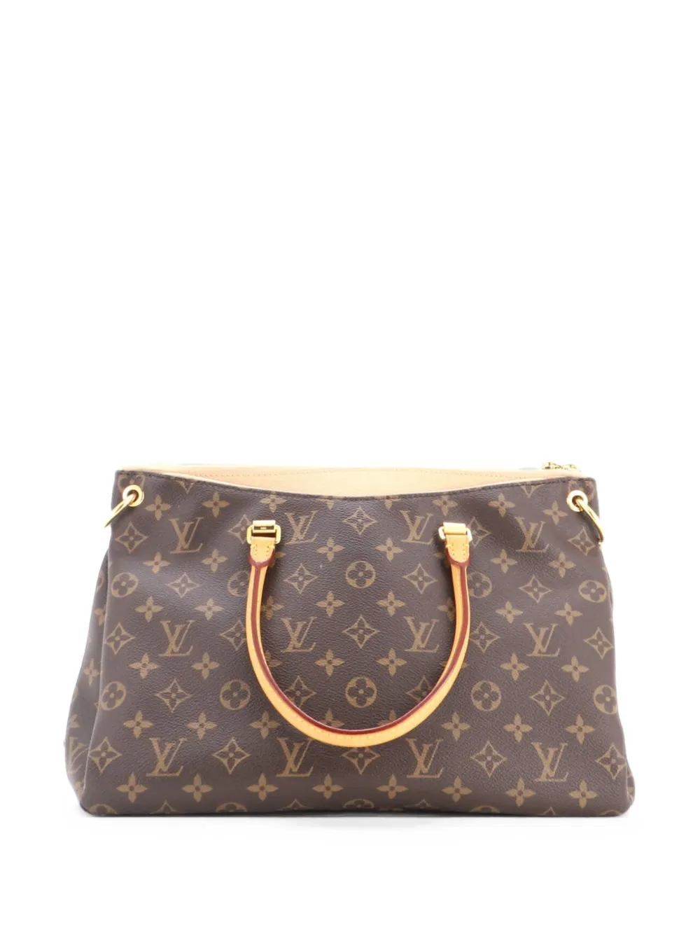 Louis Vuitton Pre-Owned Pallas Tote Monogram Canvas with Leather shoulder bag - Nude