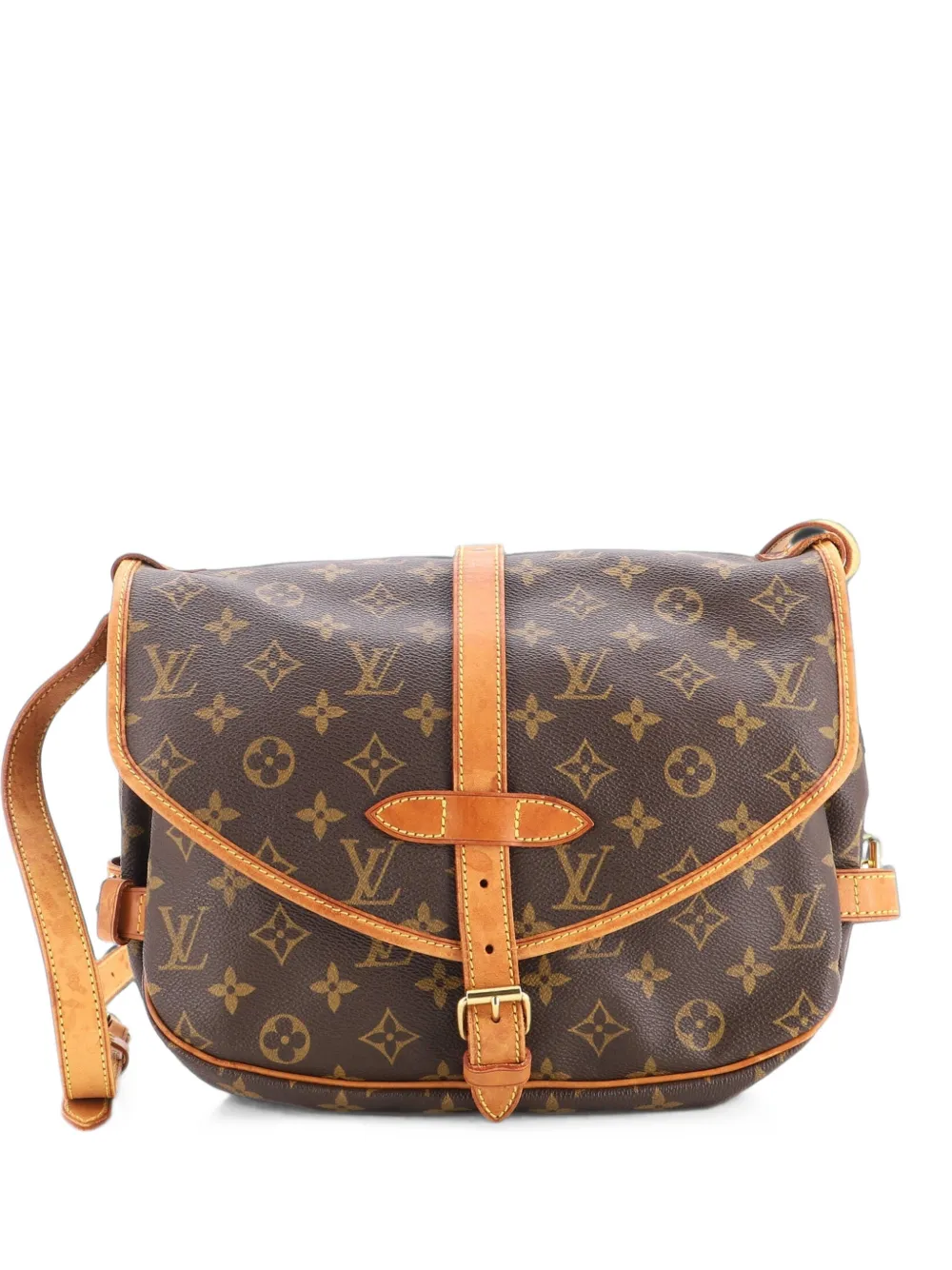Louis Vuitton Pre-Owned Borsa a tracolla Saumur 30 in tela con monogramma - Marrone