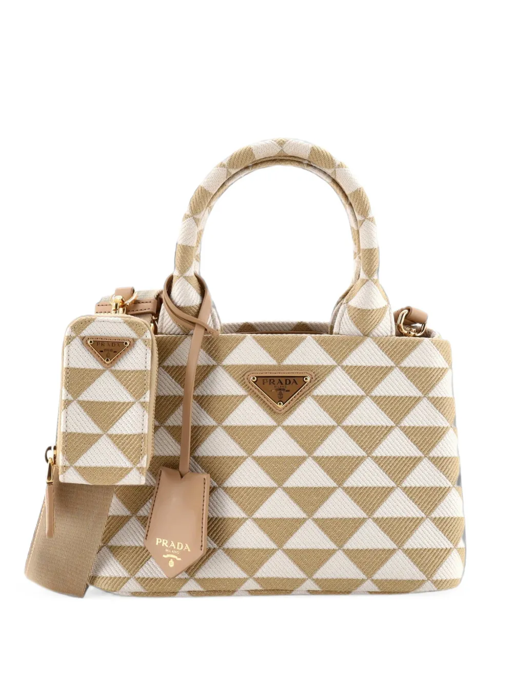 Prada Pre-Owned Symbole Jacquard Small tote bag - Toni neutri