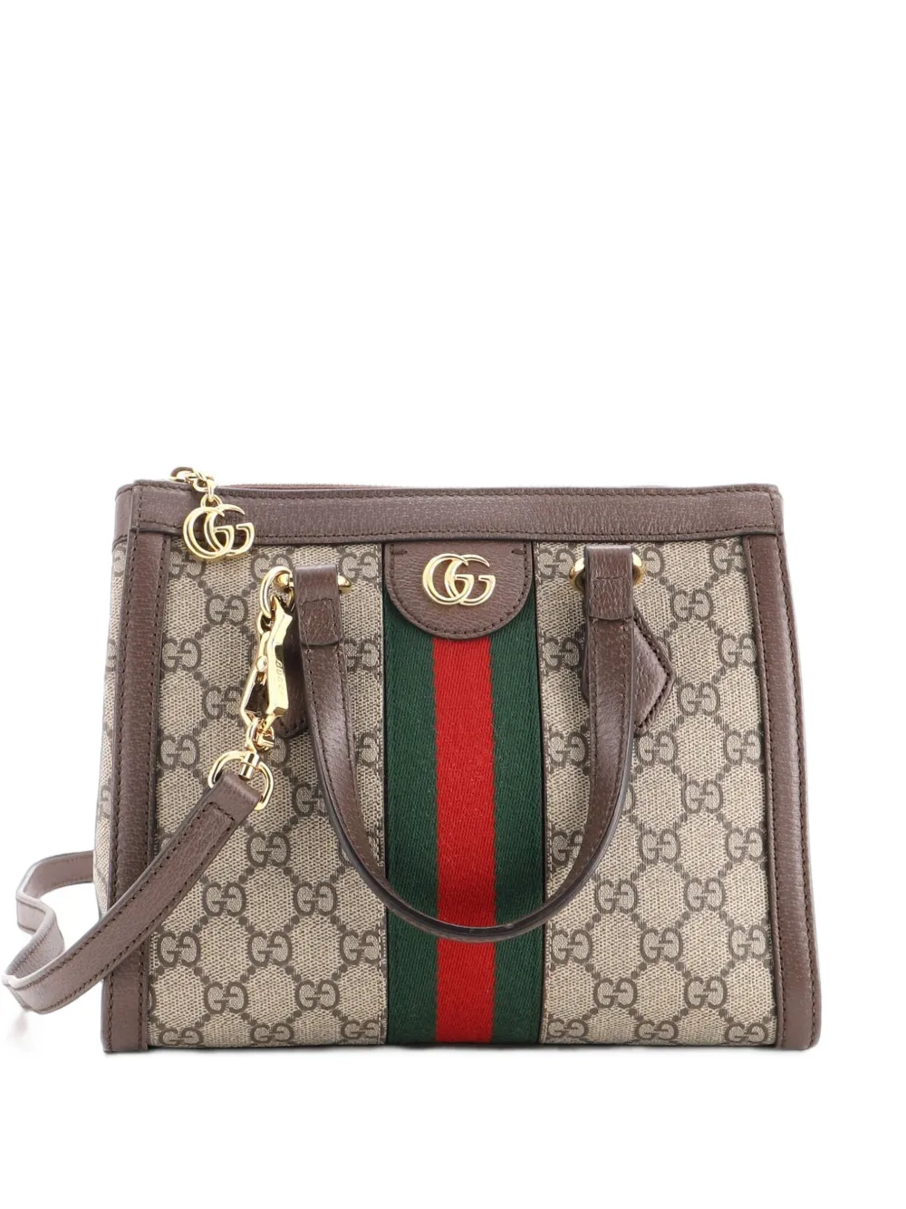 Gucci Pre-Owned Borsa tote Ophidia piccola in tela cerata GG con manico - Marrone
