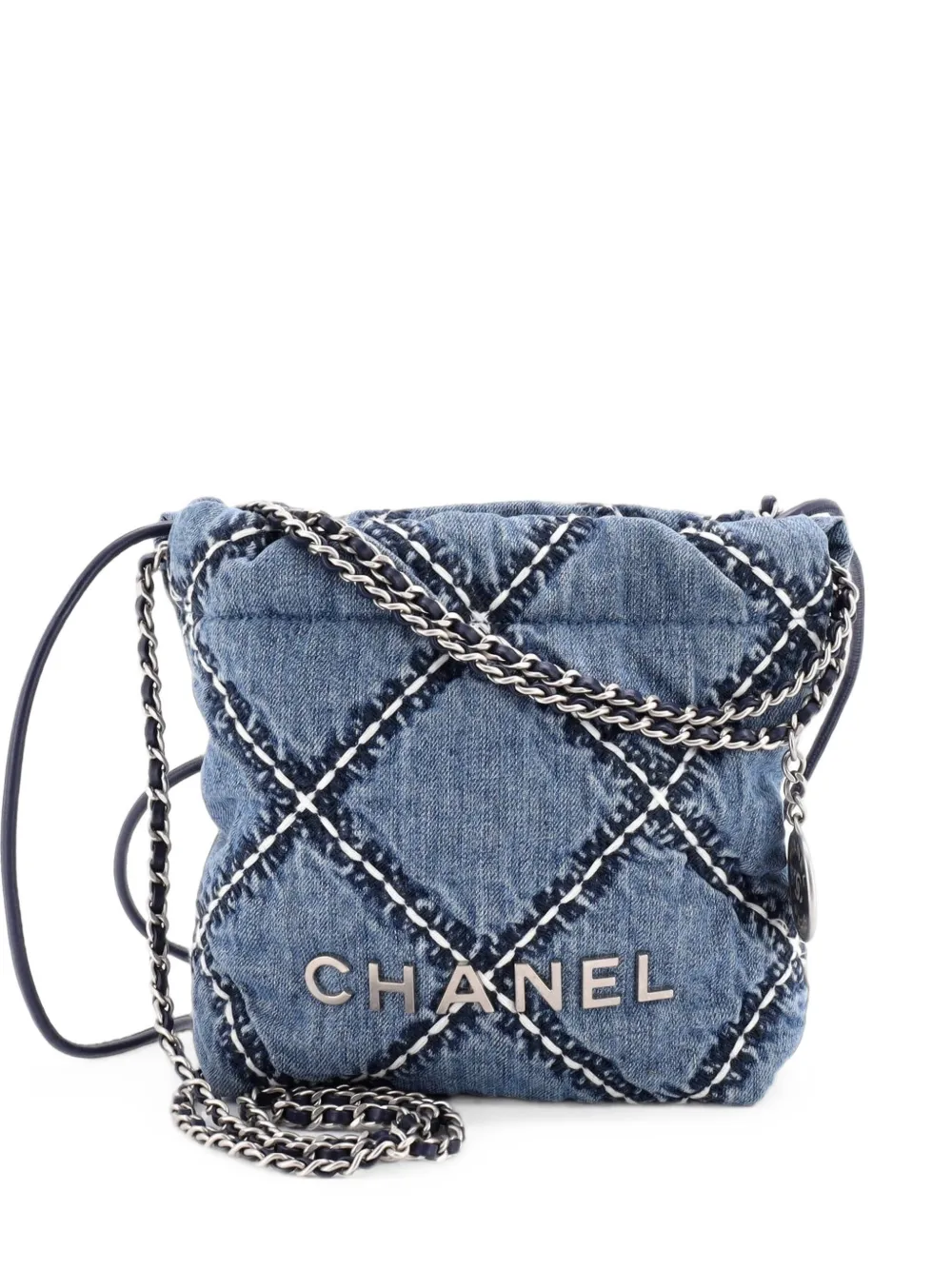 CHANEL Pre-Owned Mini Stepptasche aus Denim 22cm - Blau
