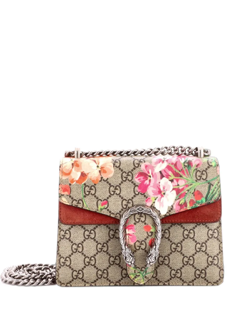 Gucci Pre-Owned Dionysus Bag Blooms Print GG Coated Canvas Mini shoulder bag - Marrone