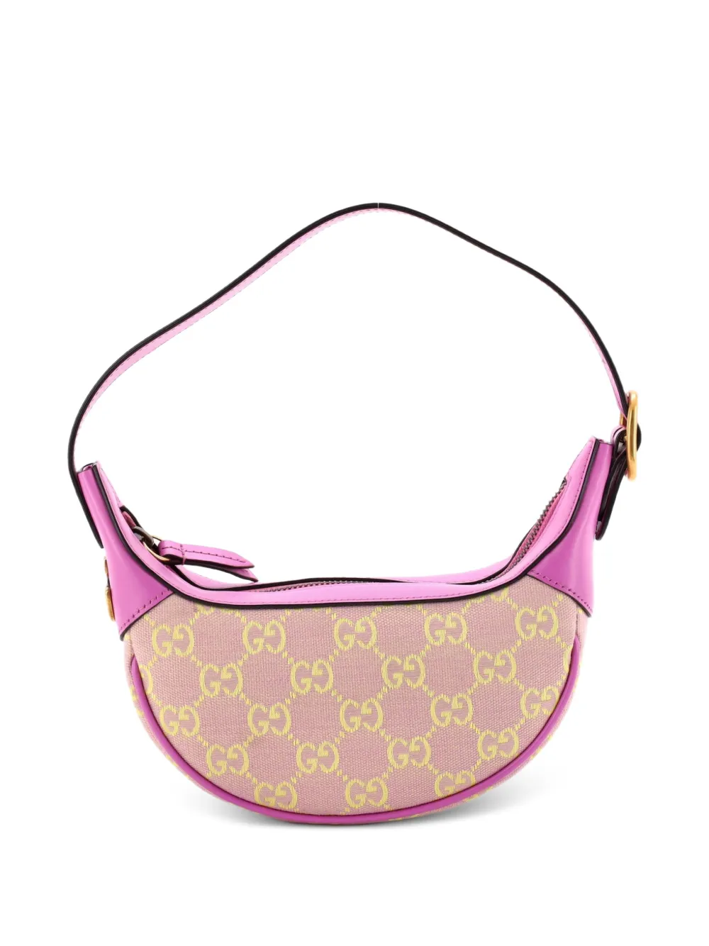 Gucci Pre-Owned Ophidia Half Moon Bag GG Canvas with Leather Mini hobo bag - Rosa