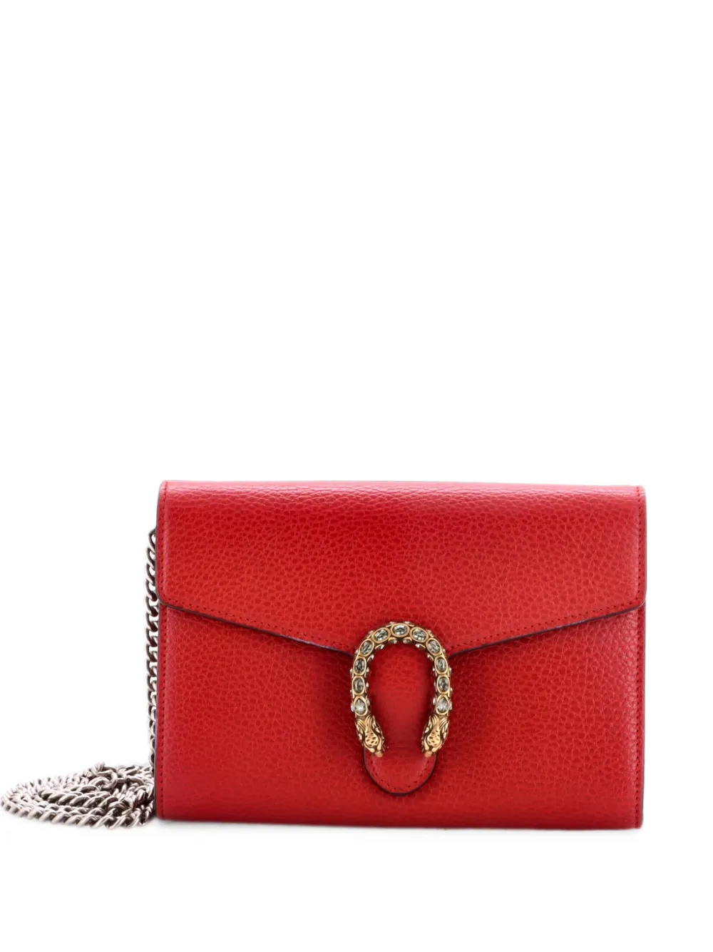 Gucci Pre-Owned Kleine Dionysus Umhängetasche aus Leder mit Verzierung und Kettenriemen - Rot