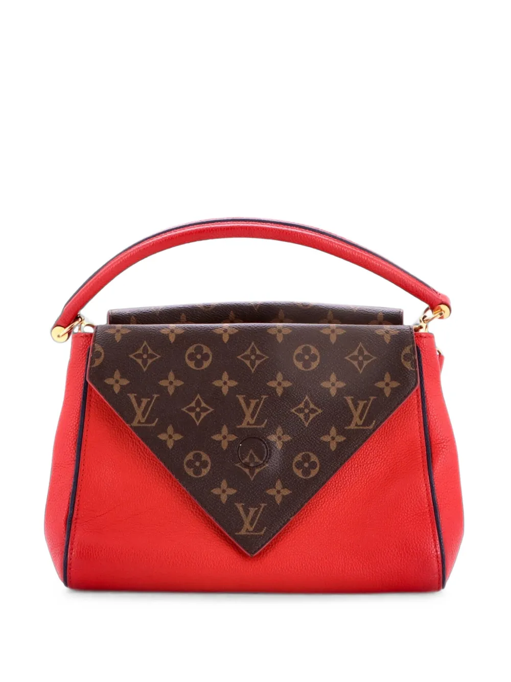 Louis Vuitton Pre-Owned Double V Handbag Calfskin with Monogram Canvas satchel - Rosso