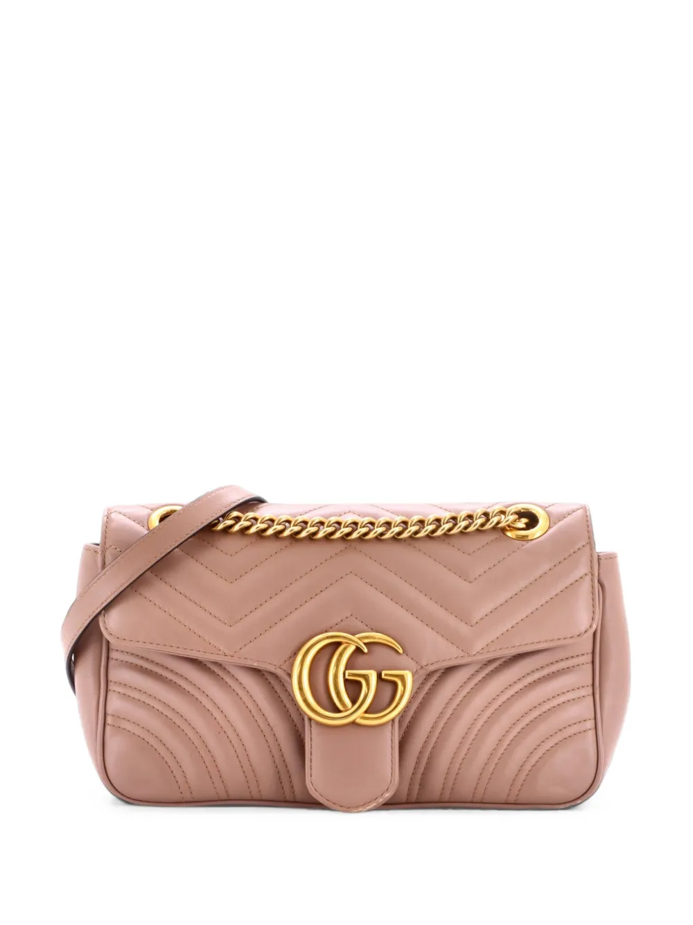 Gucci Pre-Owned GG Marmont Flap Bag Matelasse Leather Small crossbody bag - Nude
