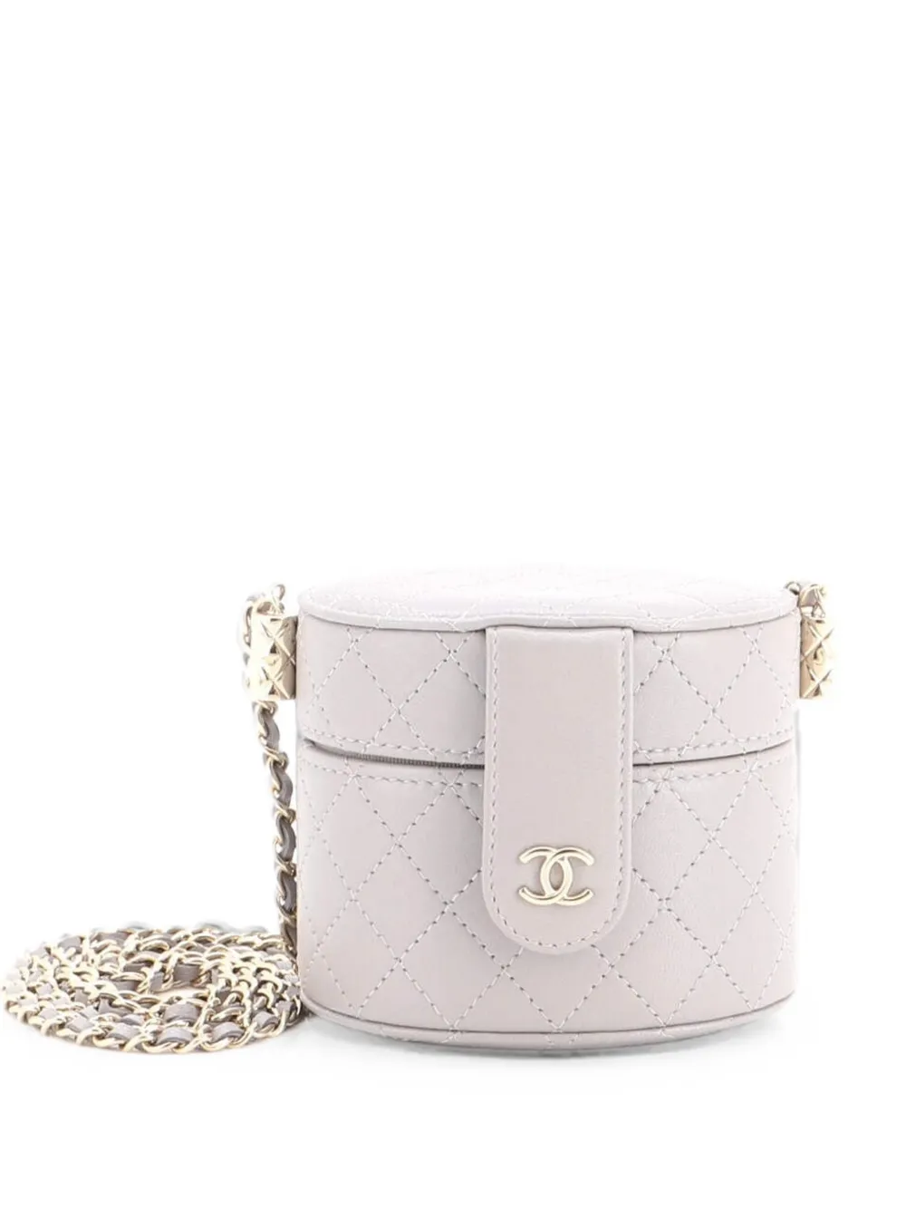 CHANEL Pre-Owned CC Allure Vanity Case with Chain Quilted Lambskin Mini crossbody bag - Grau