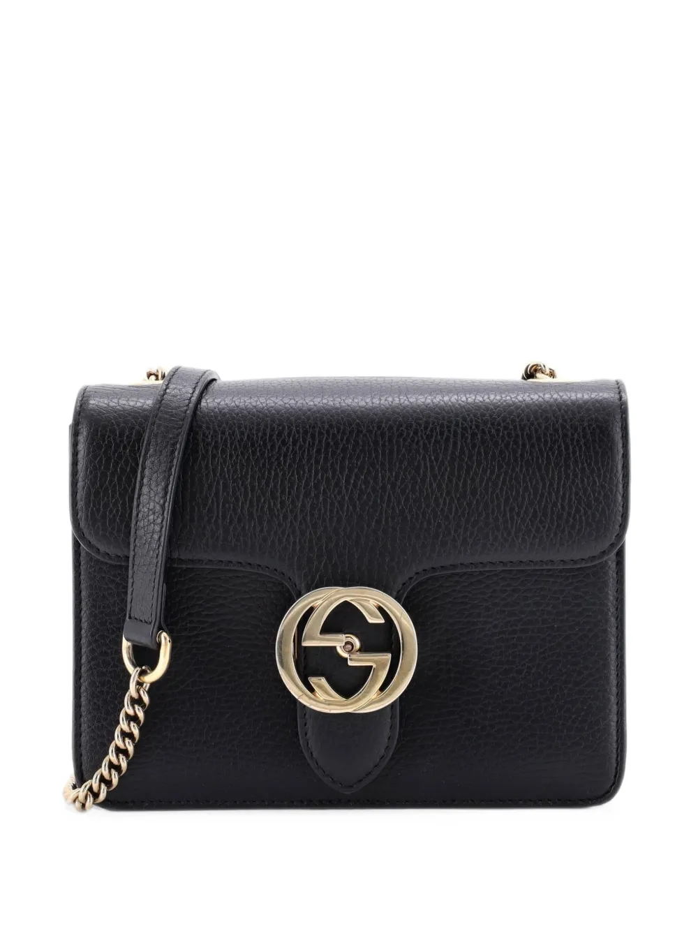 Gucci Pre-Owned Interlocking Leather Small shoulder bag - Schwarz