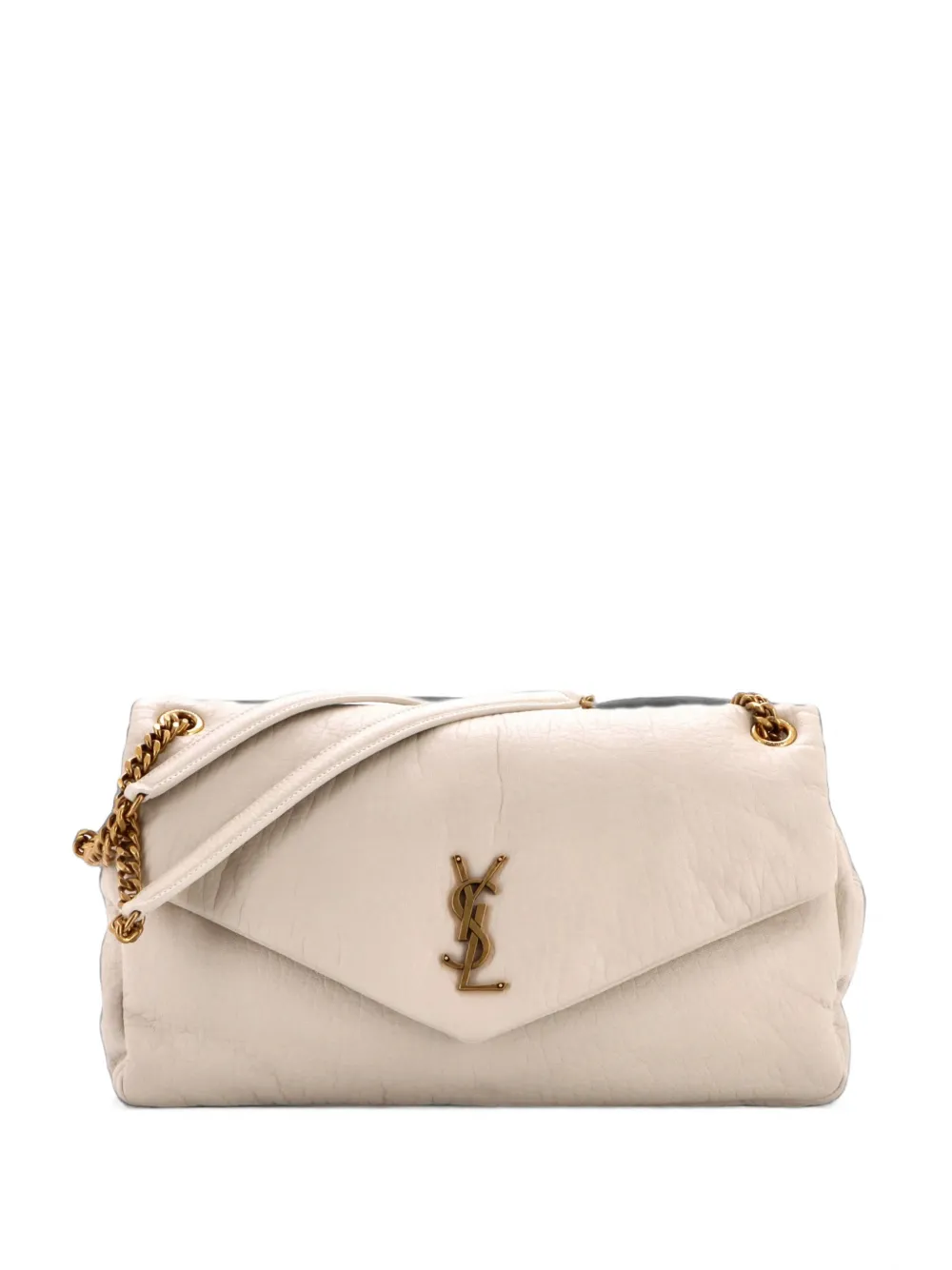 Saint Laurent Pre-Owned Calypso Flap Bag Leather Large crossbody bag - Weiß