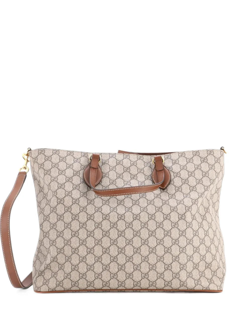 Gucci Pre-Owned Borsa tote media convertibile in tela cerata GG e pelle - Marrone