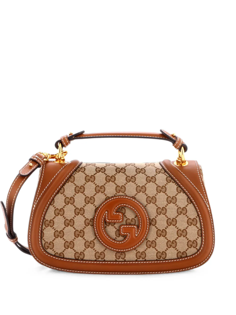 Gucci Pre-Owned Blondie NM Top Handle Bag GG Coated Canvas with Leather Medium shoulder bag - Braun