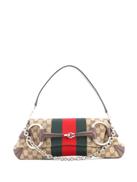 Gucci Pre-Owned Horsebit NM Web Chain Clutch GG Canvas Medium shoulder bag