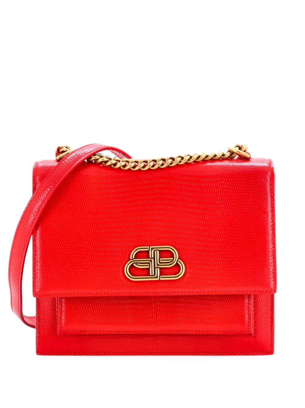 Balenciaga Pre-Owned Sharp Shoulder Bag Lizard Embossed Leather Small crossbody bag - Rot