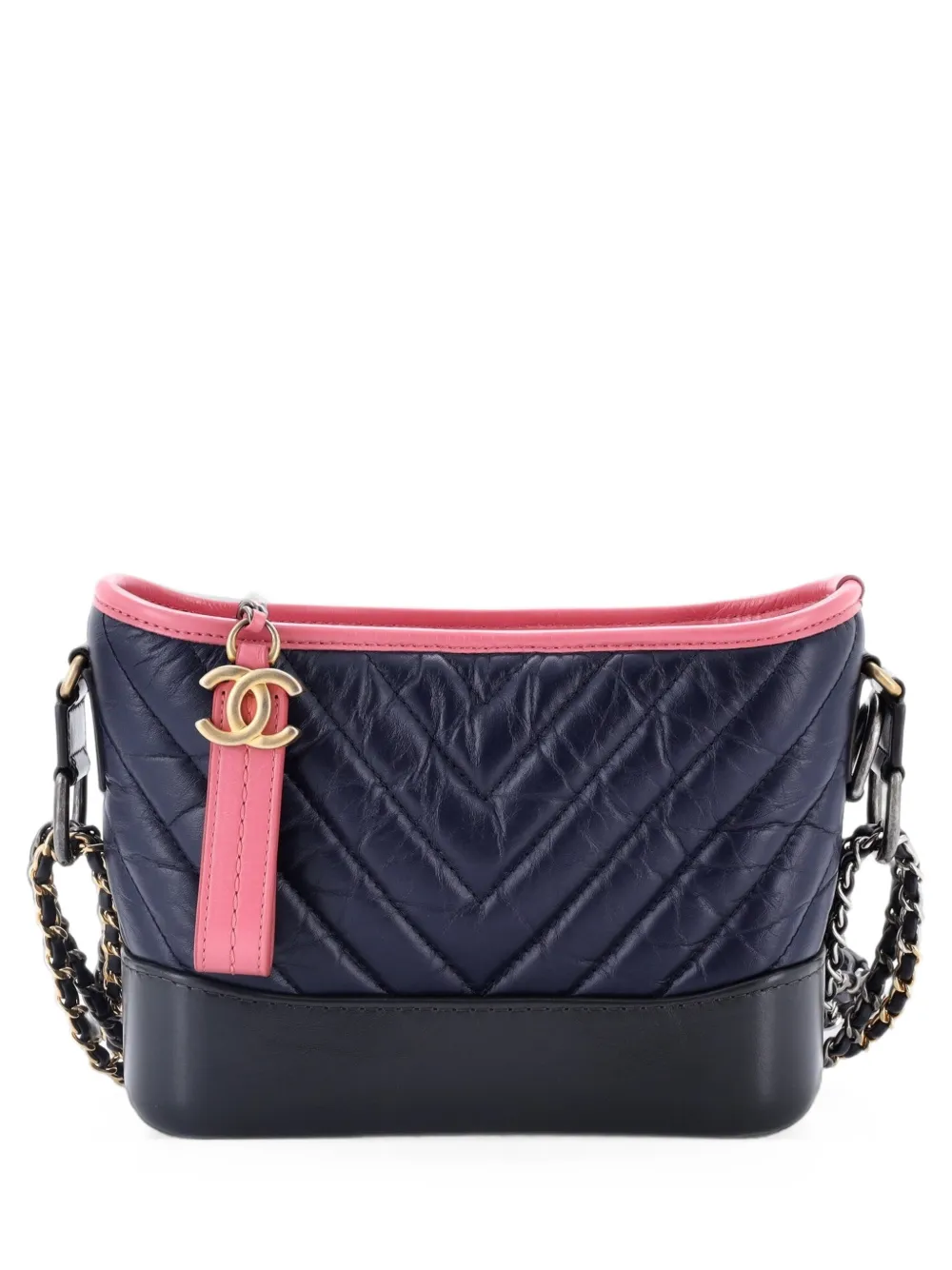 CHANEL Pre-Owned Gabrielle Hobo Chevron Aged Calfskin Small crossbody bag - Blau