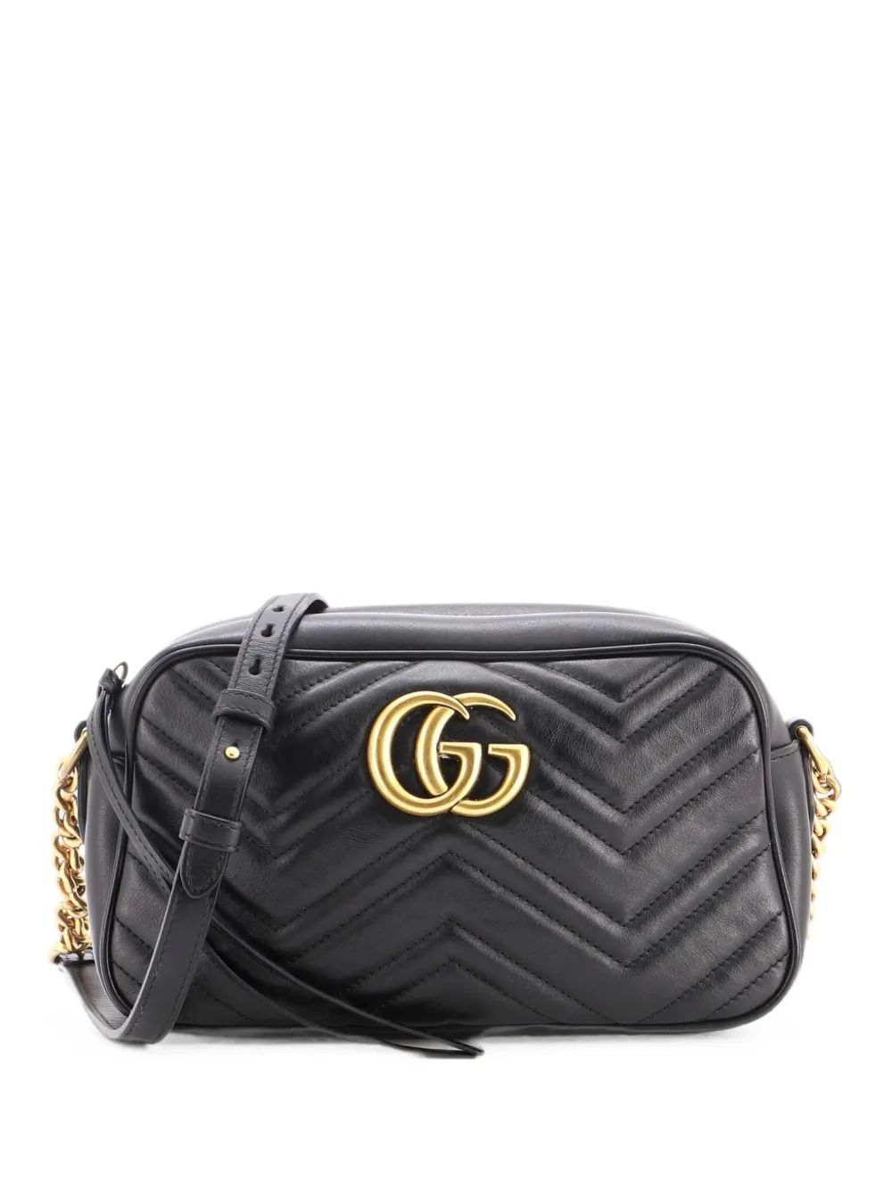 Gucci Pre-Owned Borsa a tracolla GG Marmont piccola in pelle matelassé - Nero