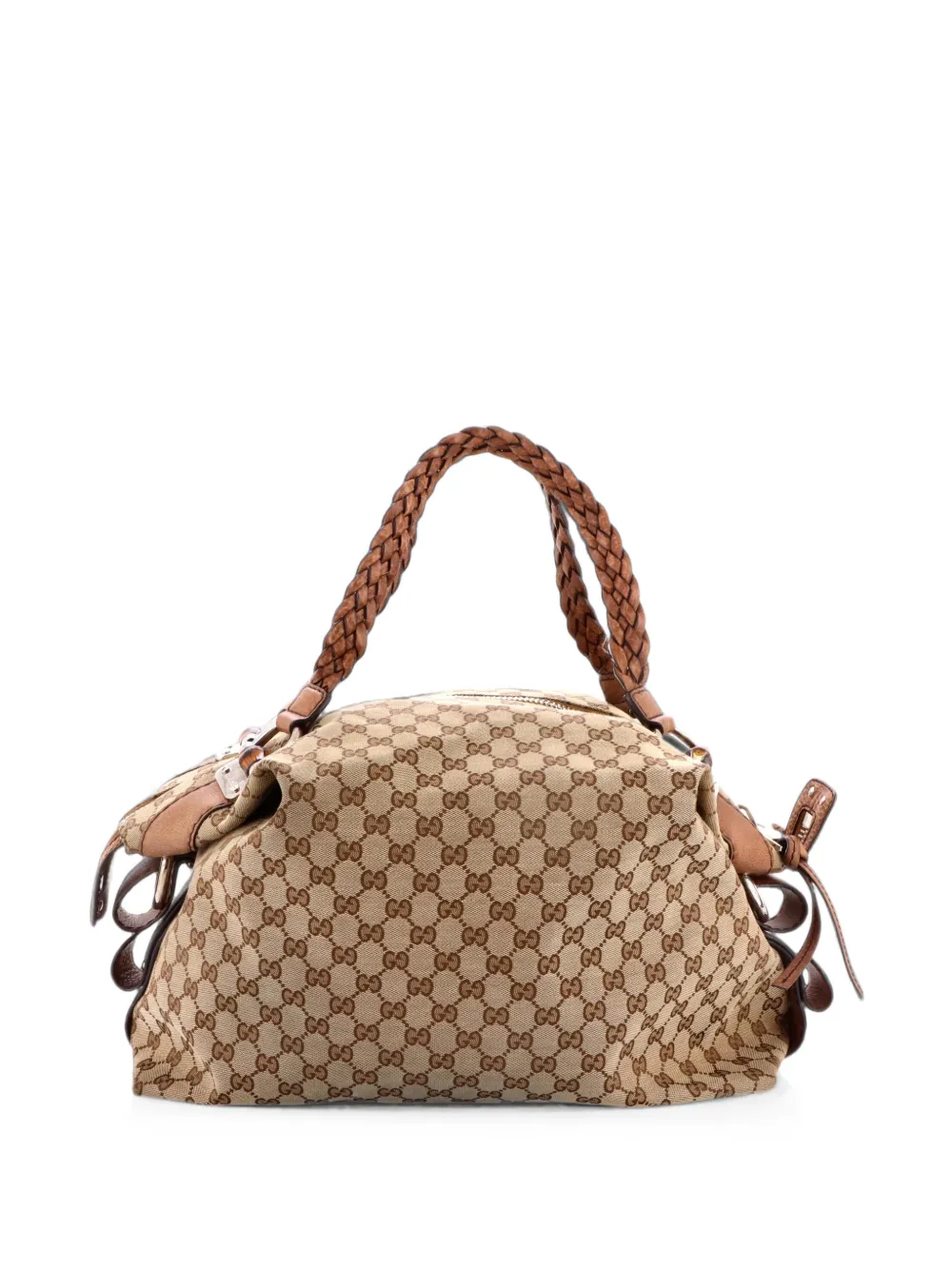 Gucci Pre-Owned Bamboo Bar Shoulder Bag GG Canvas Large tote bag - Marrone