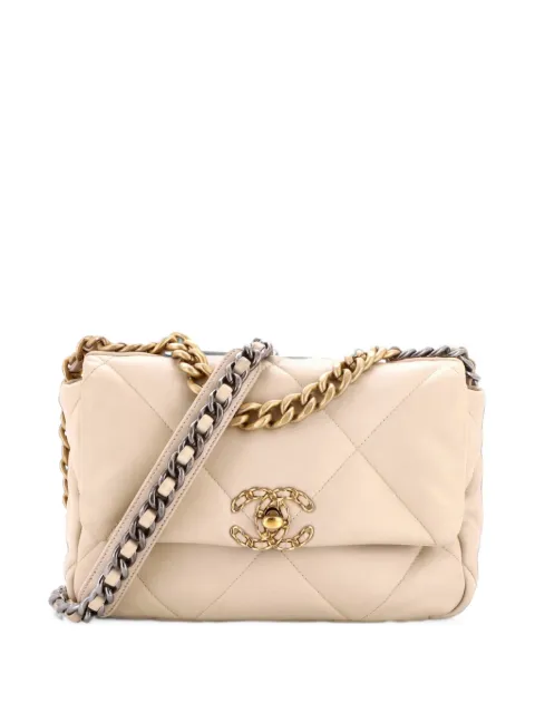 CHANEL Pre-Owned 19 Flap Bag Quilted Leather Medium crossbody bag