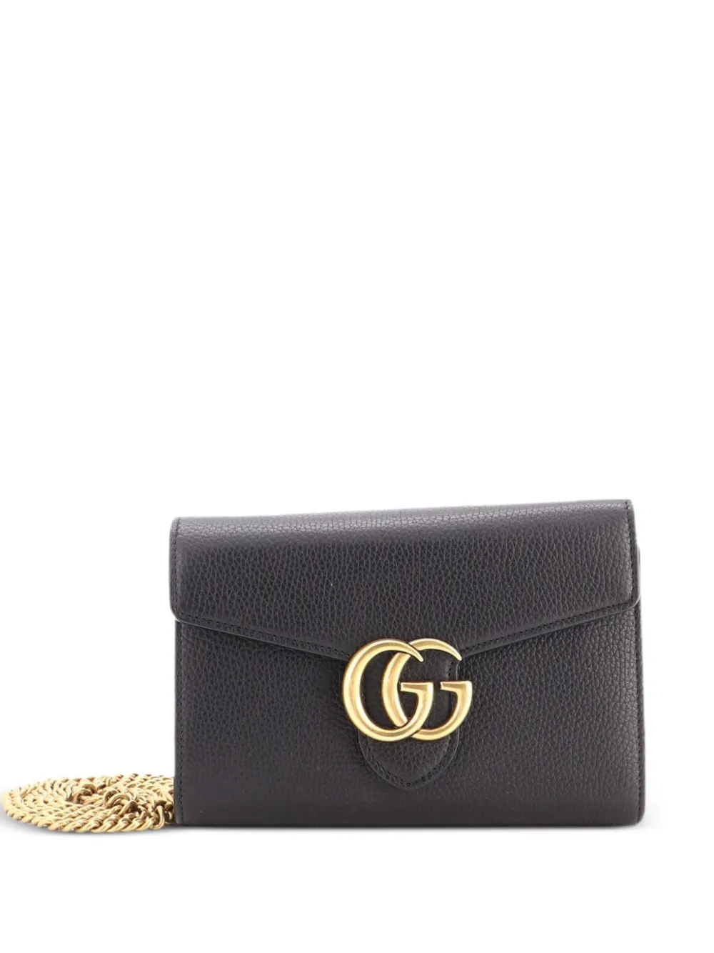 Gucci Pre-Owned Clutch GG Marmont mini in pelle con catena - Nero