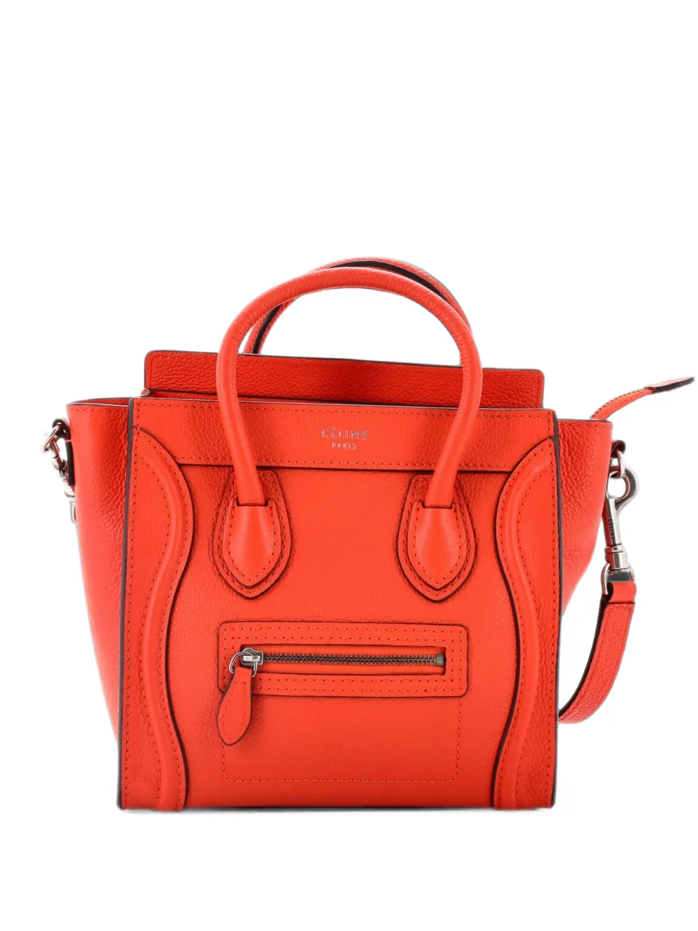 Celine Pre-Owned Luggage Bag Grainy Leather Nano crossbody bag - Orange