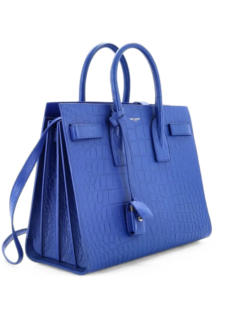 Saint Laurent Pre-Owned Sac de Jour NM Bag Crocodile Embossed Leather Small satchel - Blau