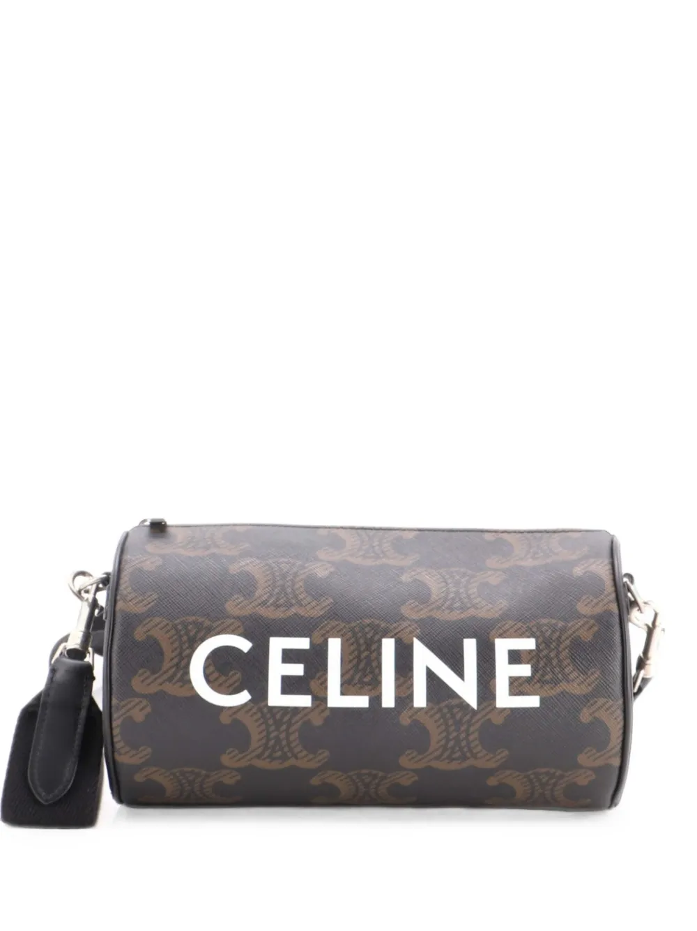 Celine Pre-Owned Logo Cylinder Bag Triomphe Coated Canva crossbody bag - Marrone