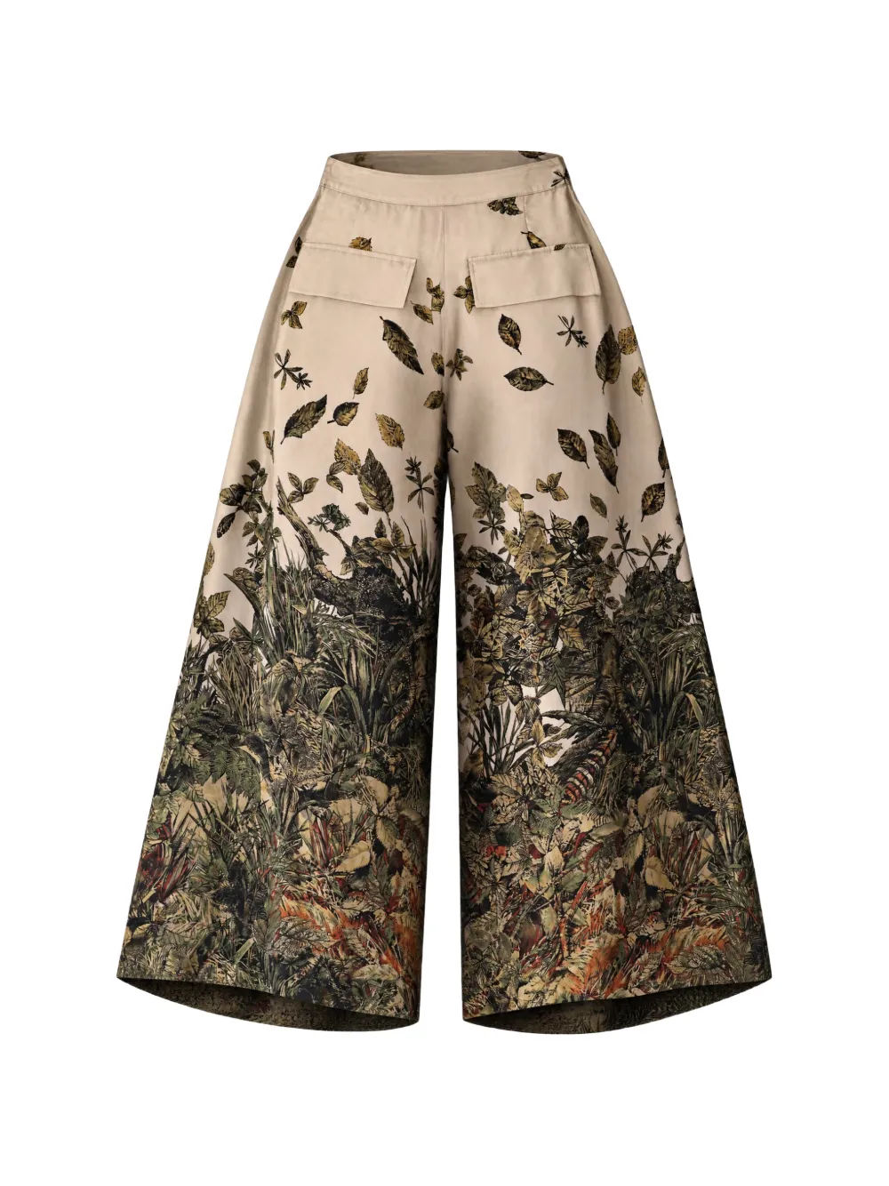 CO.GO Palazzobroek met natuur-print Beige