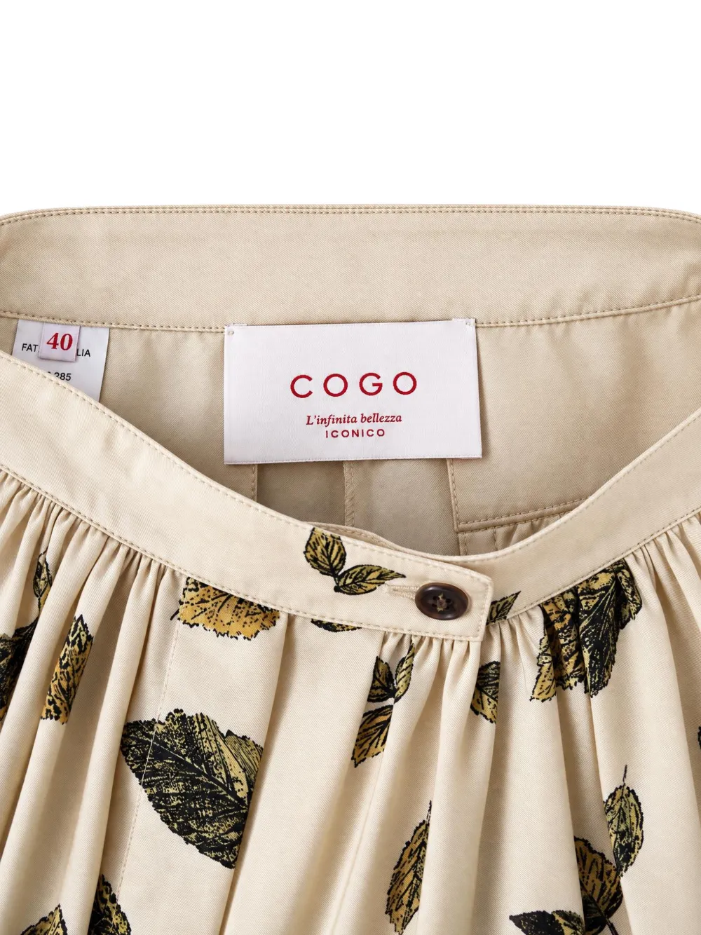 CO.GO Palazzobroek met natuur-print Beige