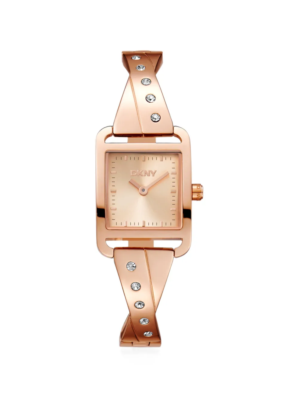 DKNY Iconic rectangle-face 22mm watch - Rosa