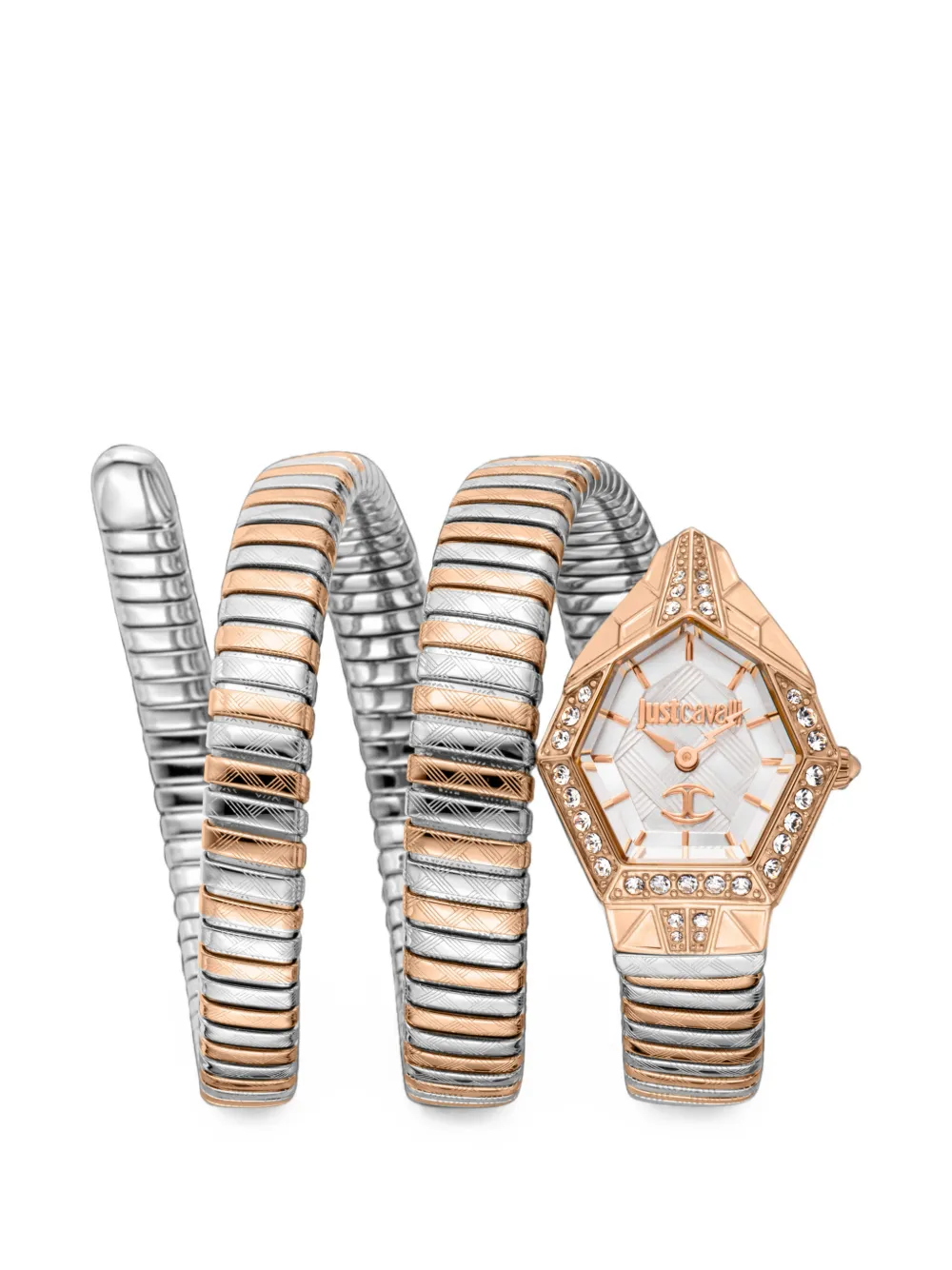 Just Cavalli Mesmerizing snake-shaped 23mm watch - Bianco
