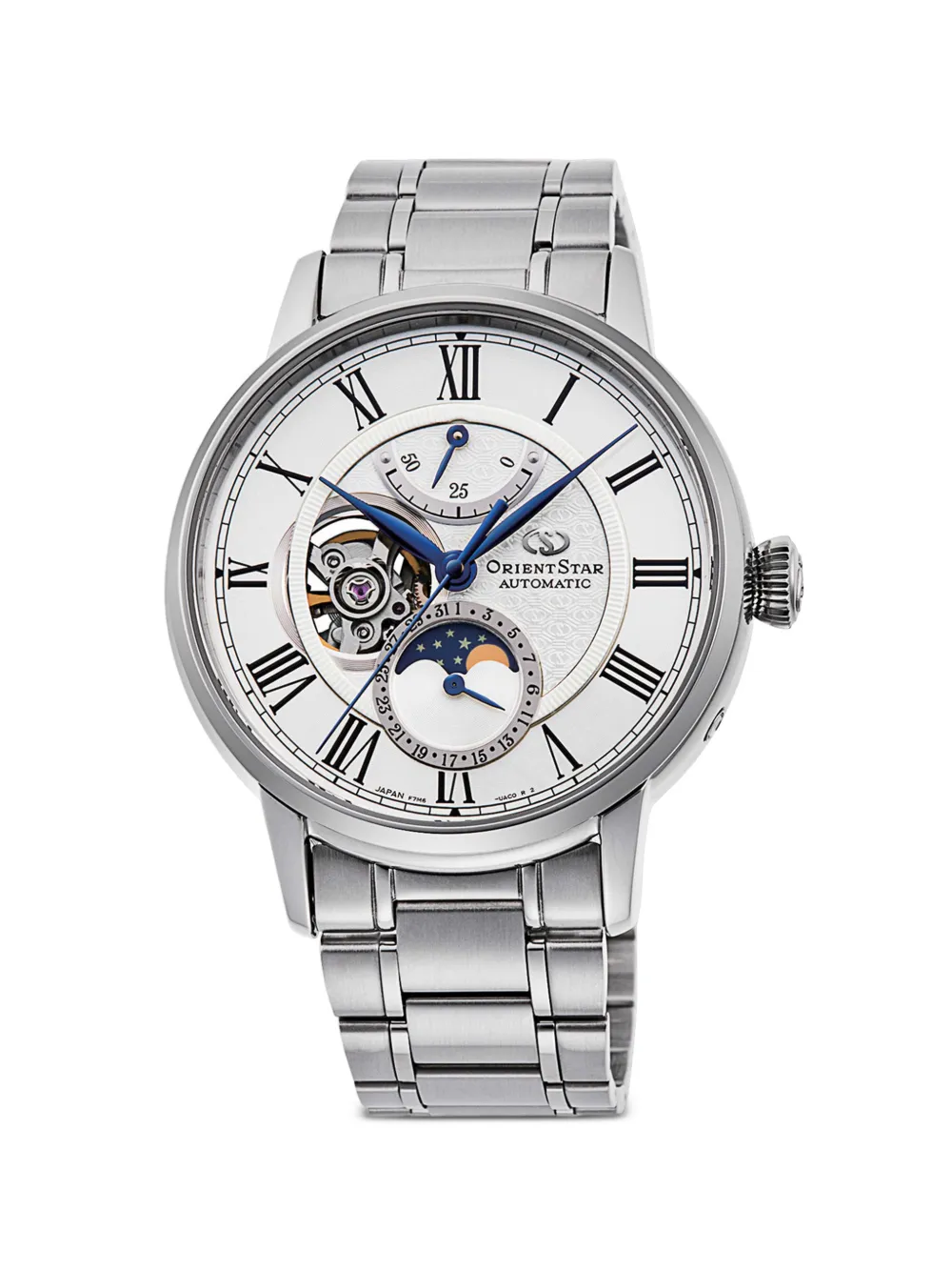Orient M45 F7 mechanical moon-phase 41mm watch - Bianco