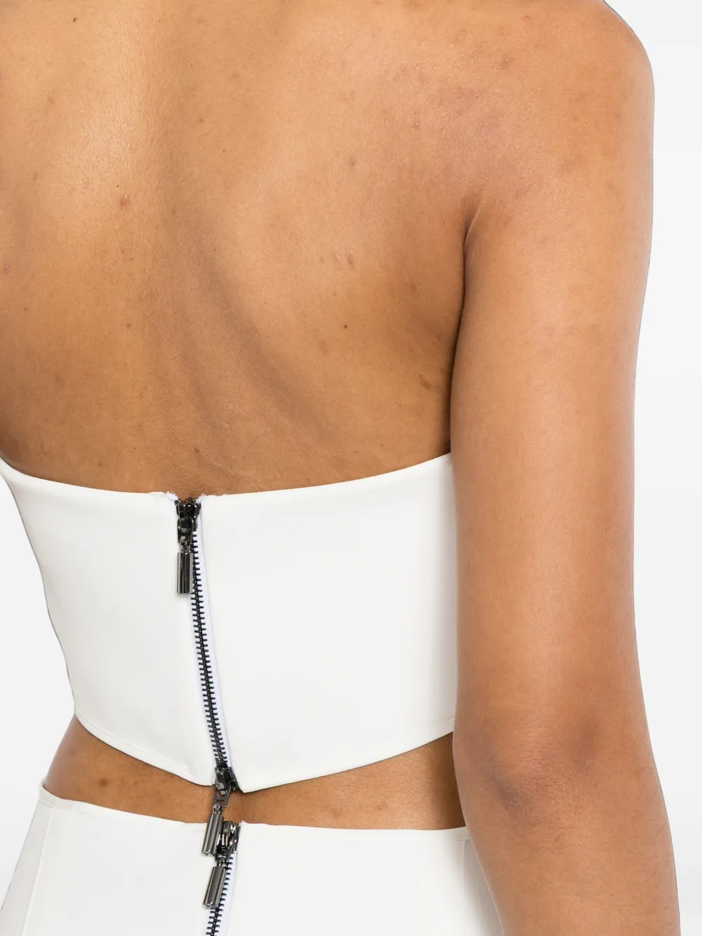 Maticevski Bonded Bandeau Blouse in White, view 5