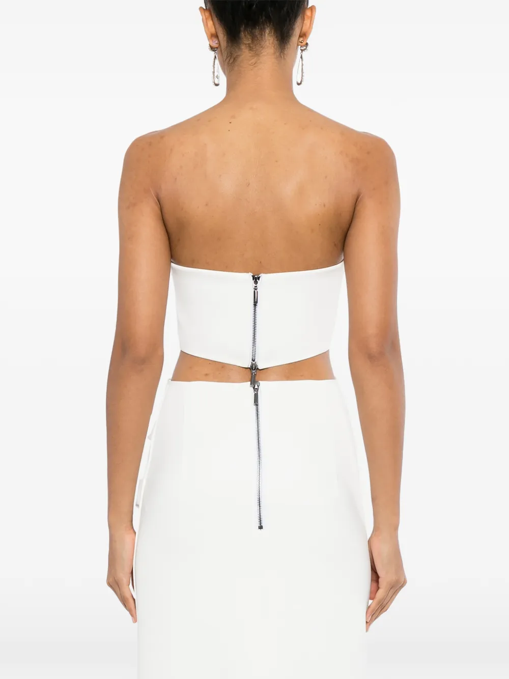 Maticevski Bonded Bandeau Blouse in White, view 4