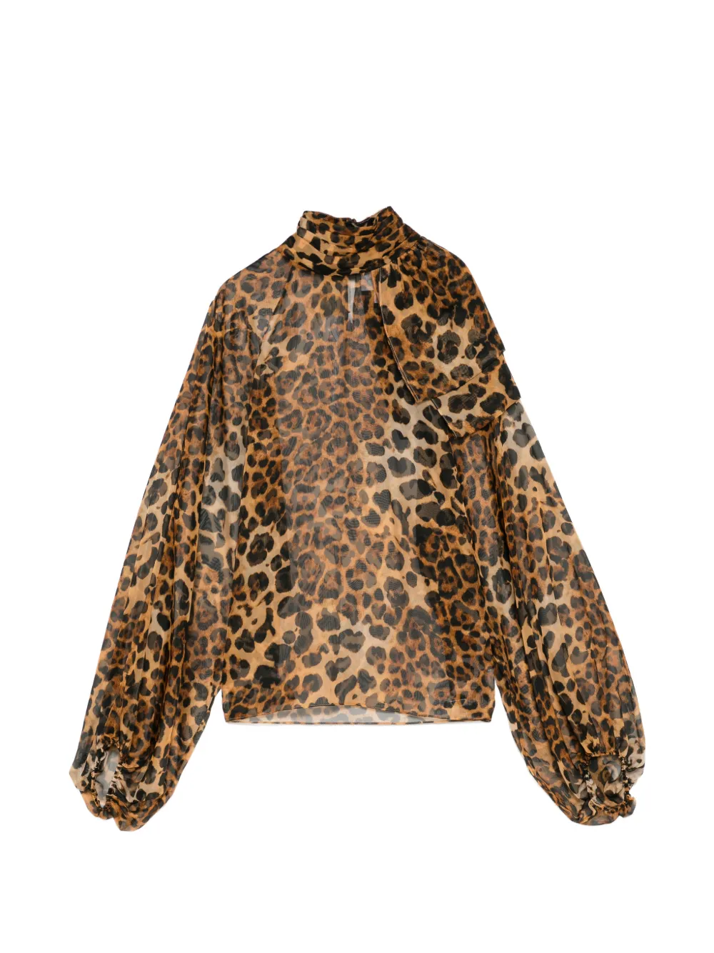 Pamella Roland leopard-print high-neck blouse