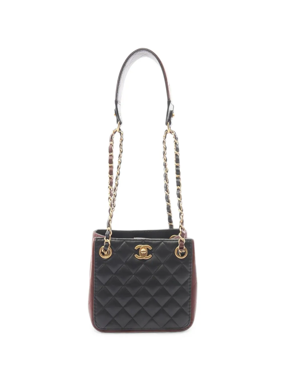 CHANEL Pre-Owned 2020 CC Quilted Lambskin Drawstring bucket bag - Nero