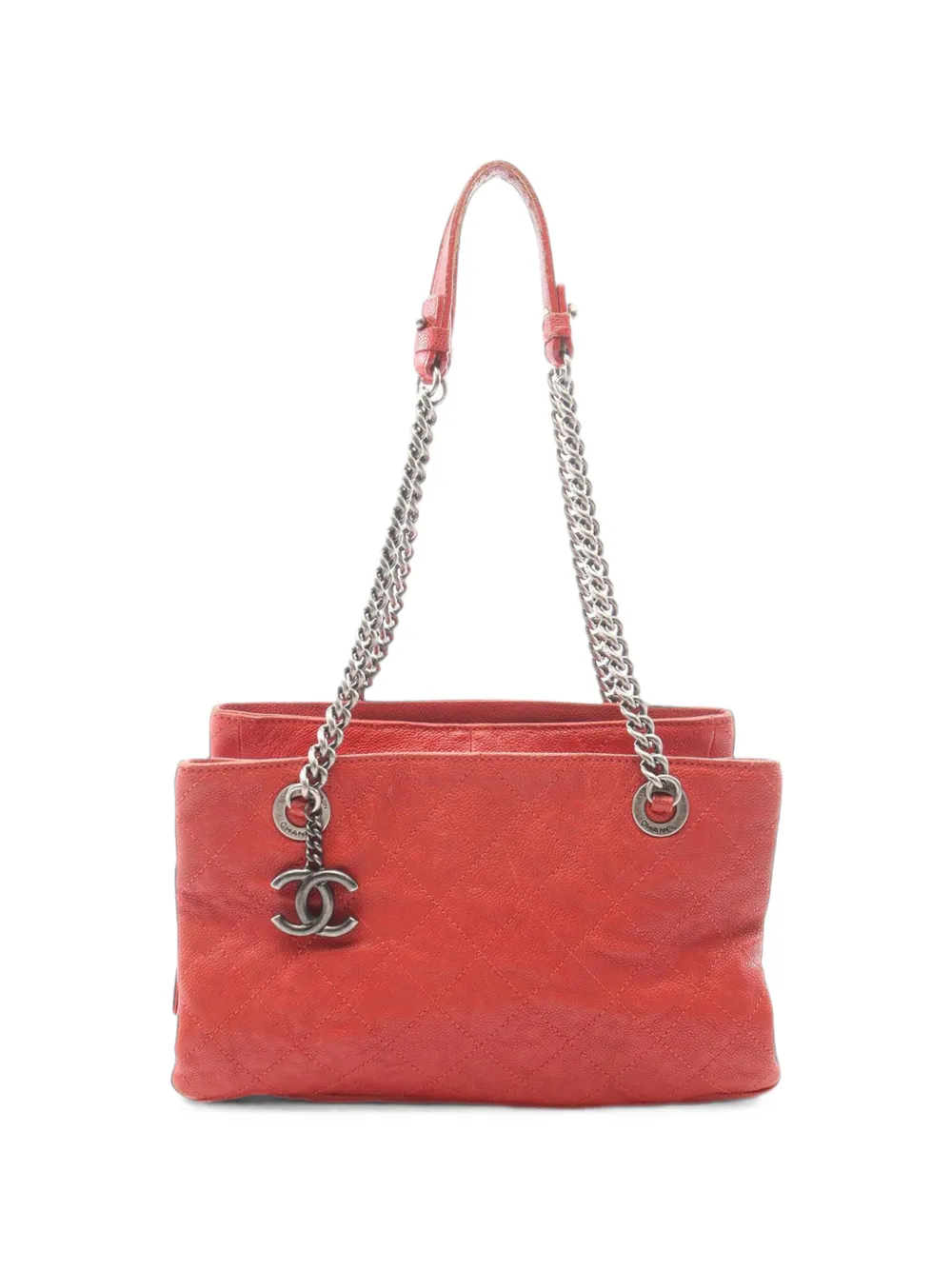 CHANEL Pre-Owned 2011 CC Quilted Caviar tote bag - Rosso