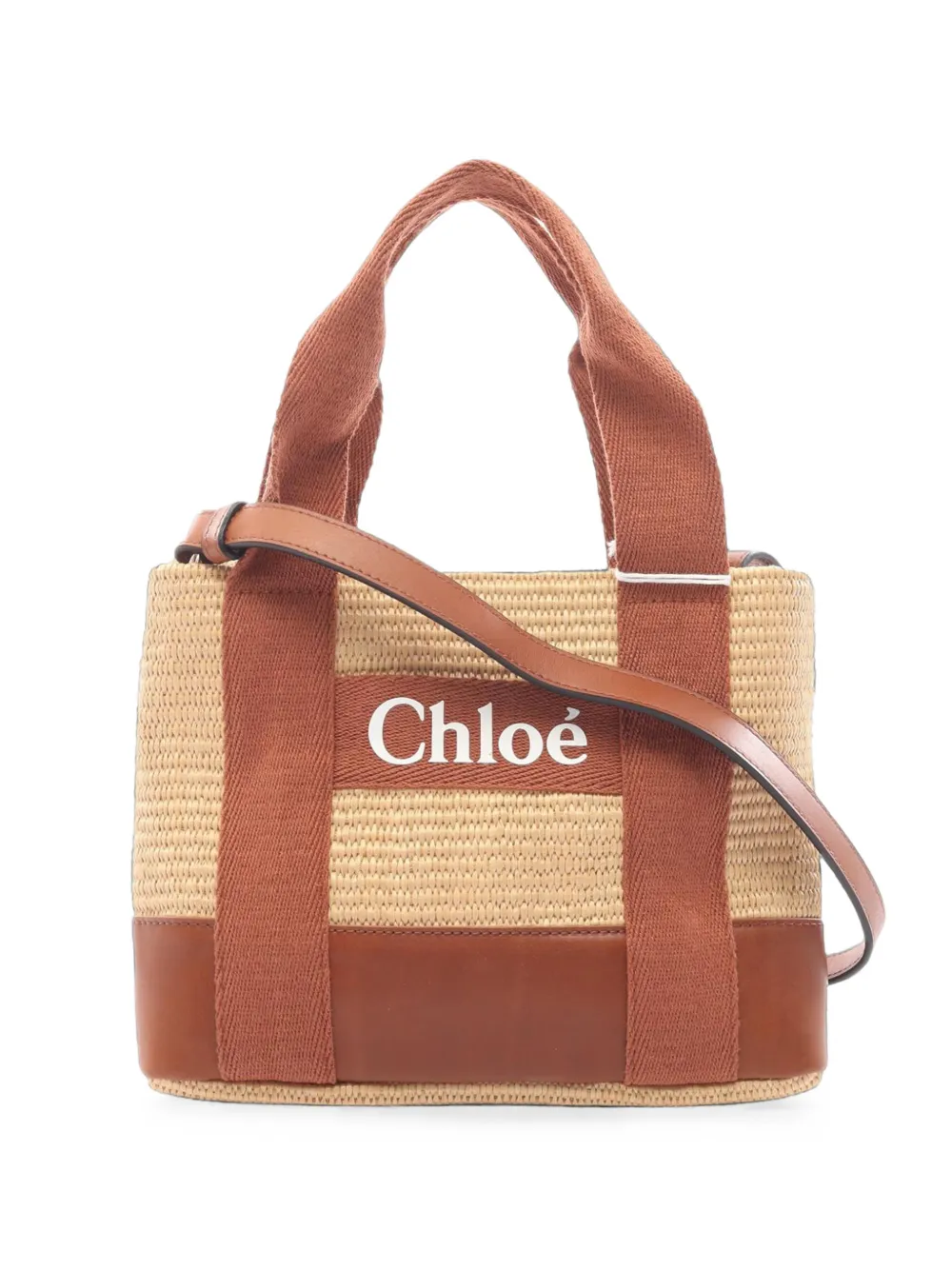 Chloé Pre-Owned 2010-2026 Small Raffia Kids Logo satchel - Toni neutri